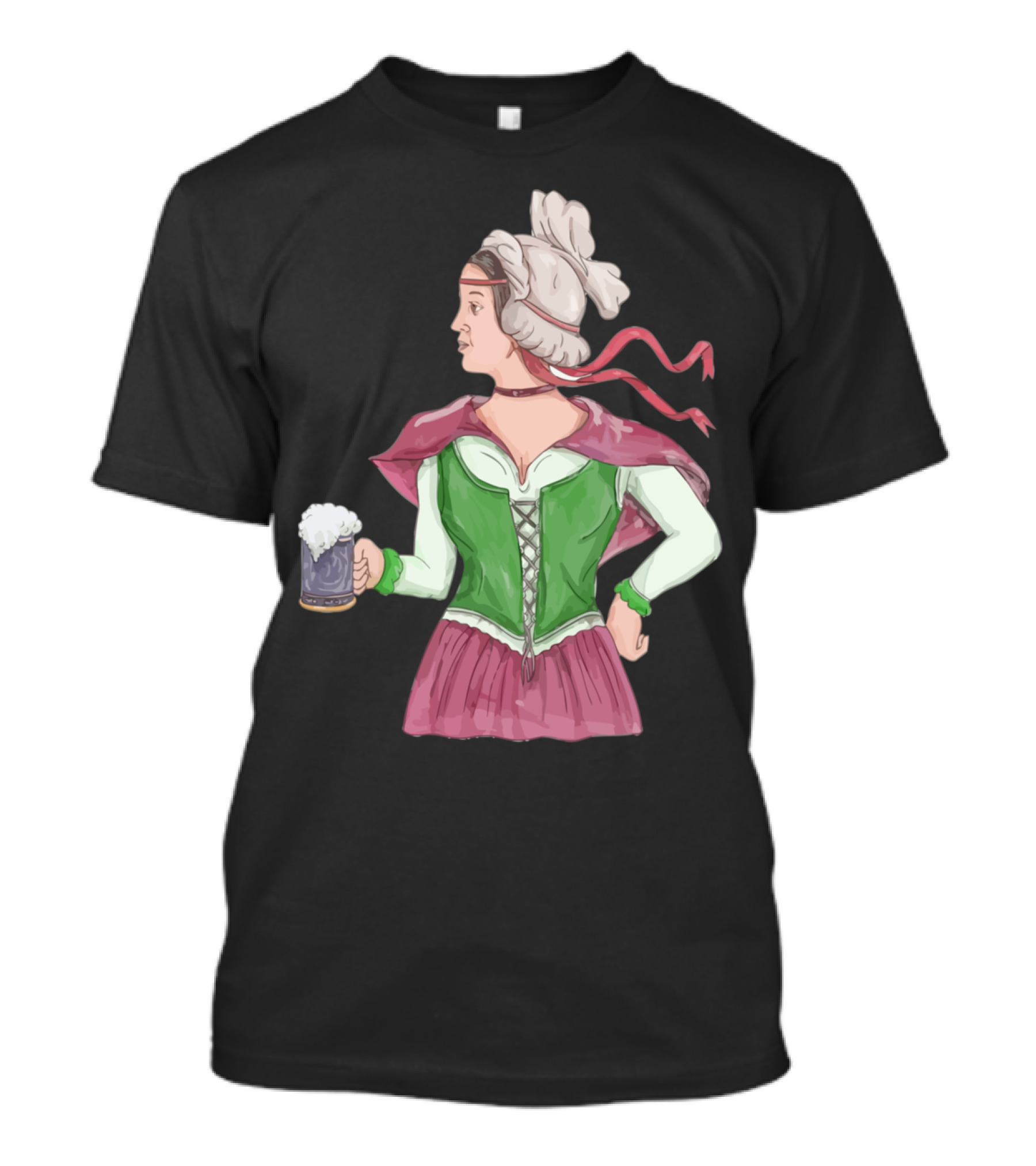 German Barmaid Serving Beer Waterco T-Shirt