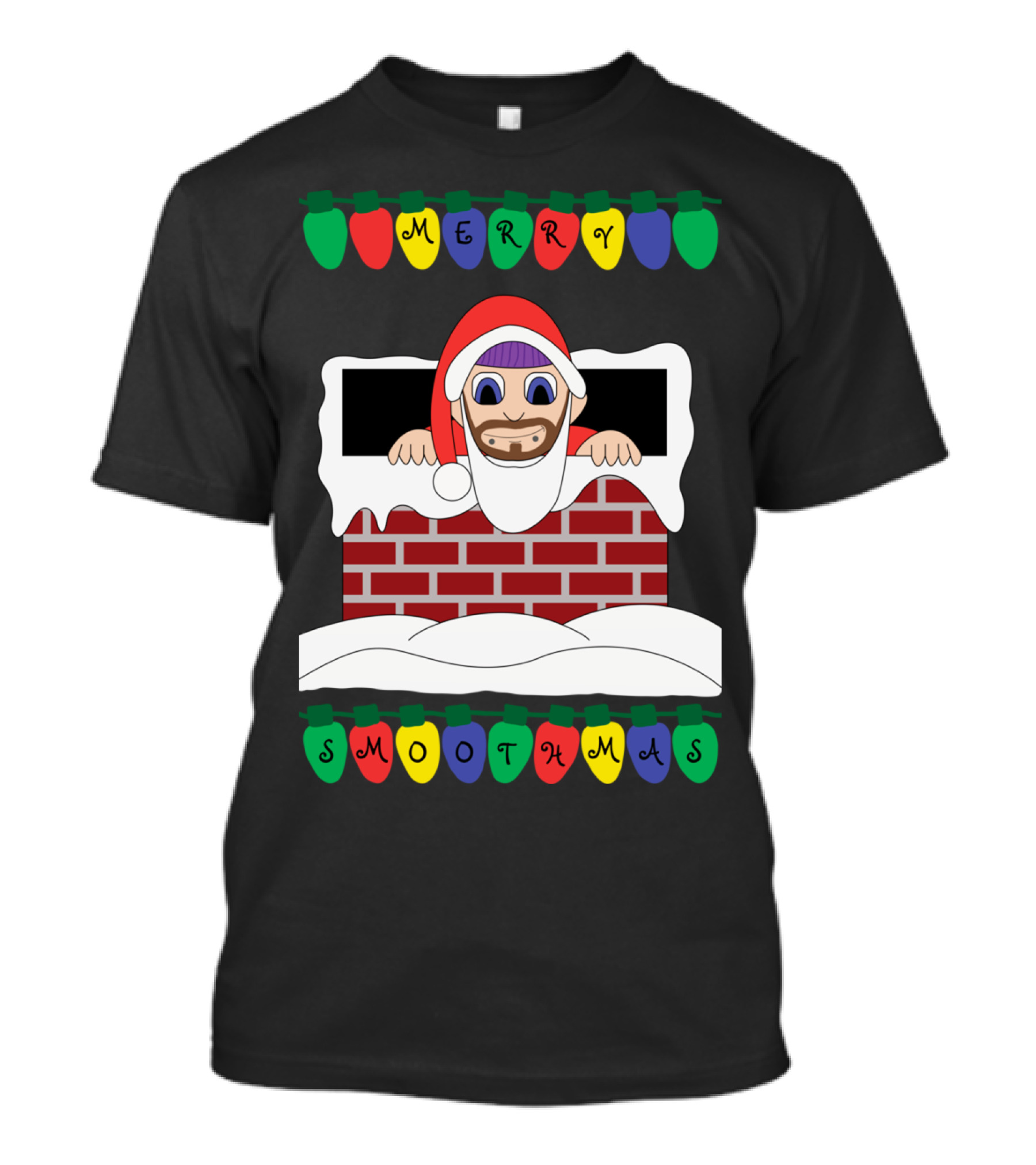 Merry Smoothmas Santa In Chimney By Smoo T-Shirt