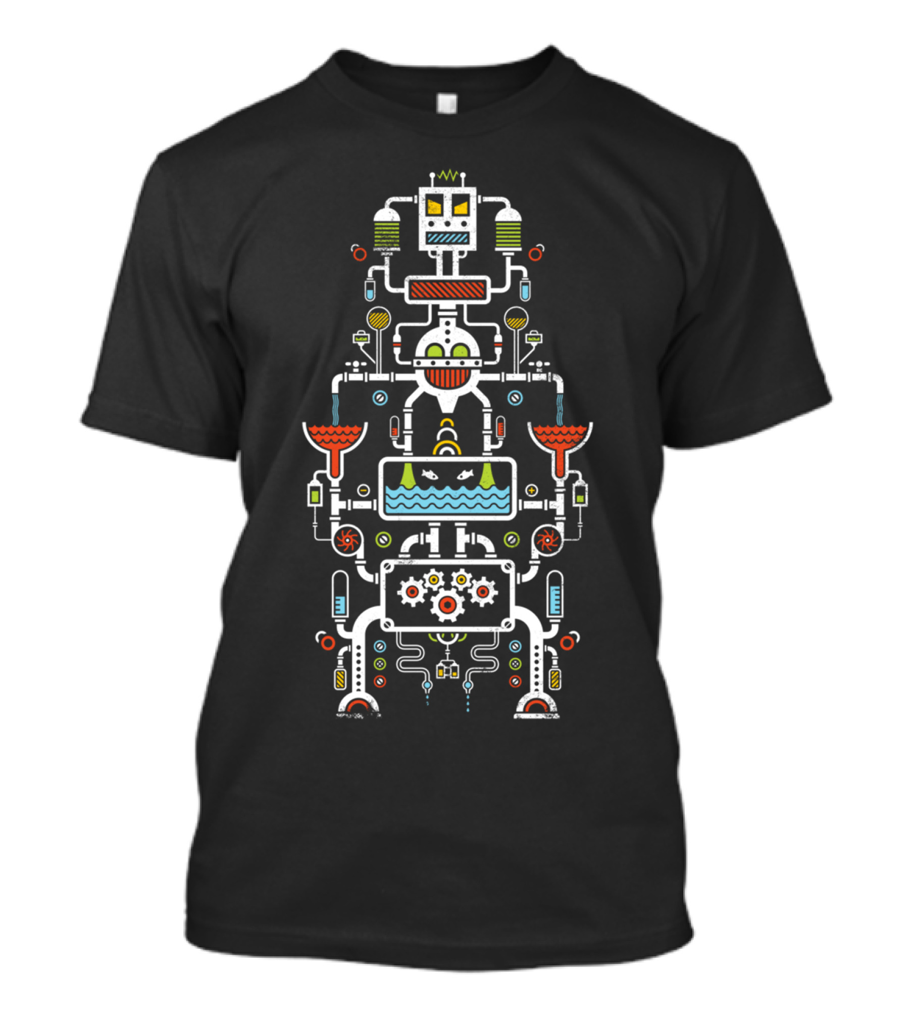 Mechanical Totem Robot Gears And Pipes Tech T-Shirt