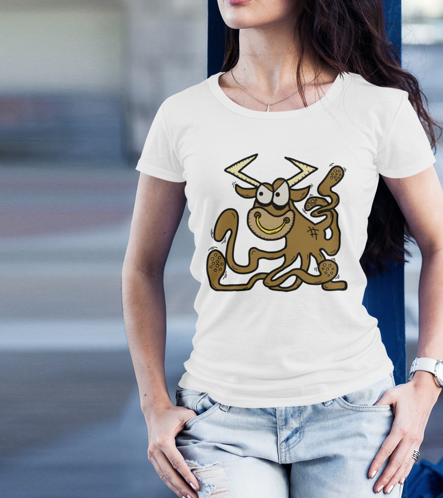 The Bullktopus Tentacle Creature With Horns And Smile T-Shirt