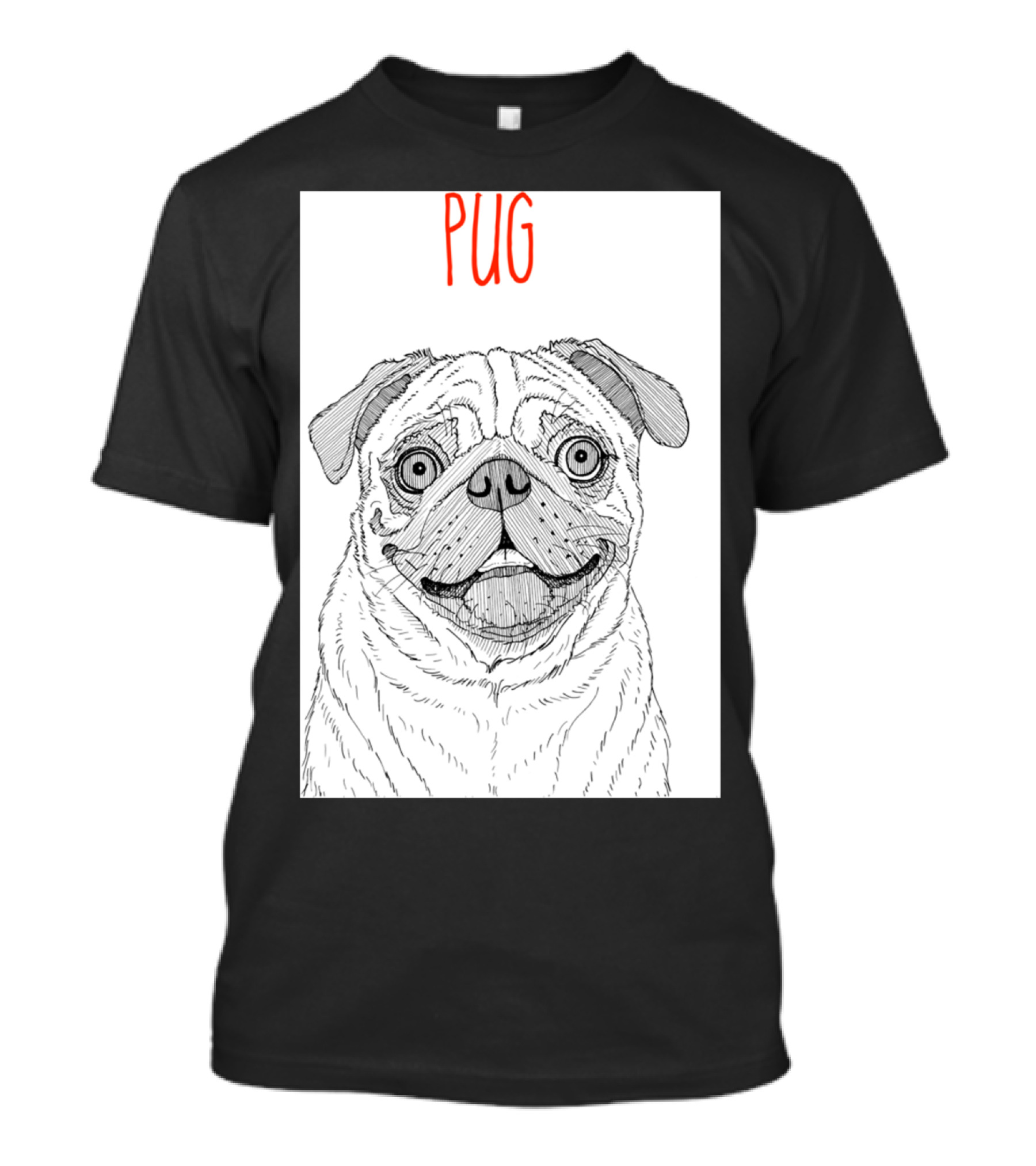Pug Dog Sketch T-Shirt