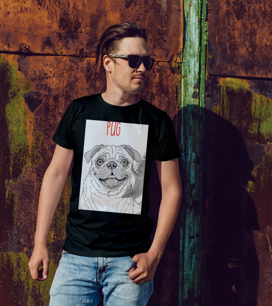 Pug Dog Sketch T-Shirt