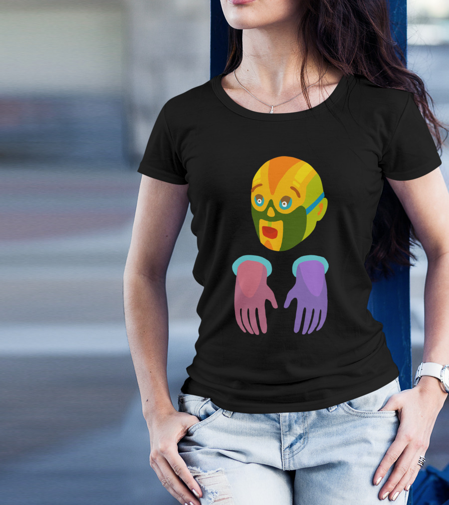 Guillotine Head And Hands In Vibrant Colors T-Shirt