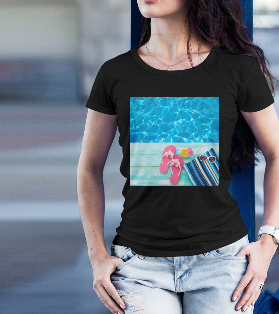 My Viewpoint On Life Poolside Relaxation With Flip-Flops Sunglasses And Towel T-Shirt