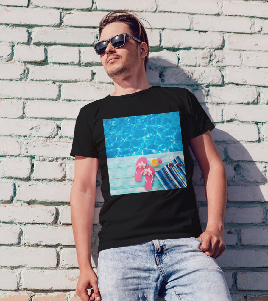 My Viewpoint On Life Poolside Relaxation With Flip-Flops Sunglasses And Towel T-Shirt