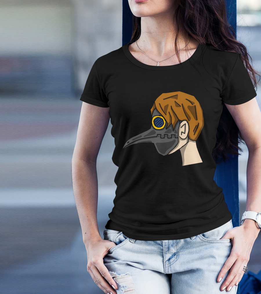 Doctor Della Peste Mask Brown Hair Blue Goggle Side View T-Shirt
