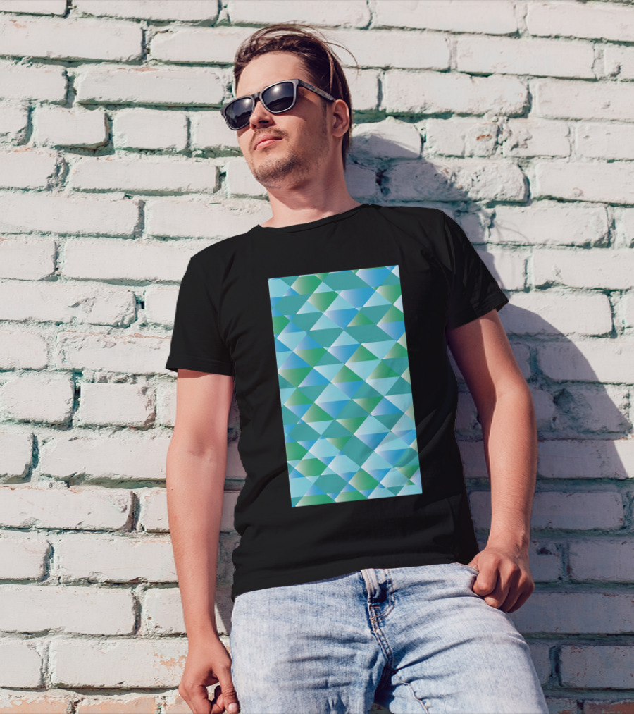 Segmented Geometric Gradient T-Shirt