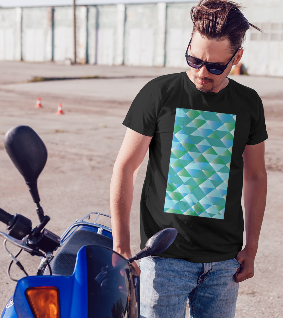 Segmented Geometric Gradient T-Shirt