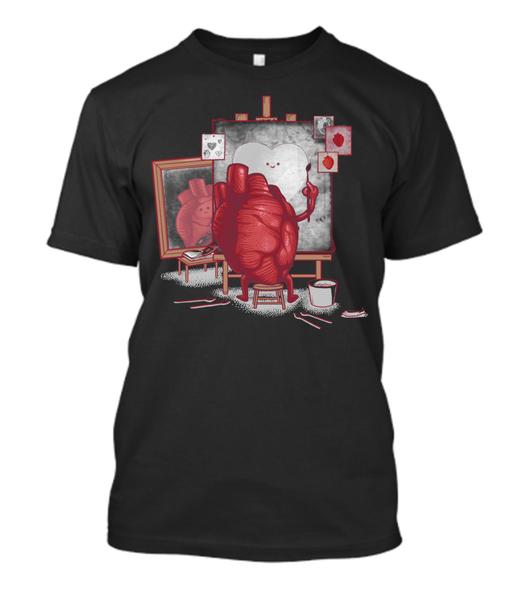 Self Reflection Heart Painting And Mirror T-Shirt