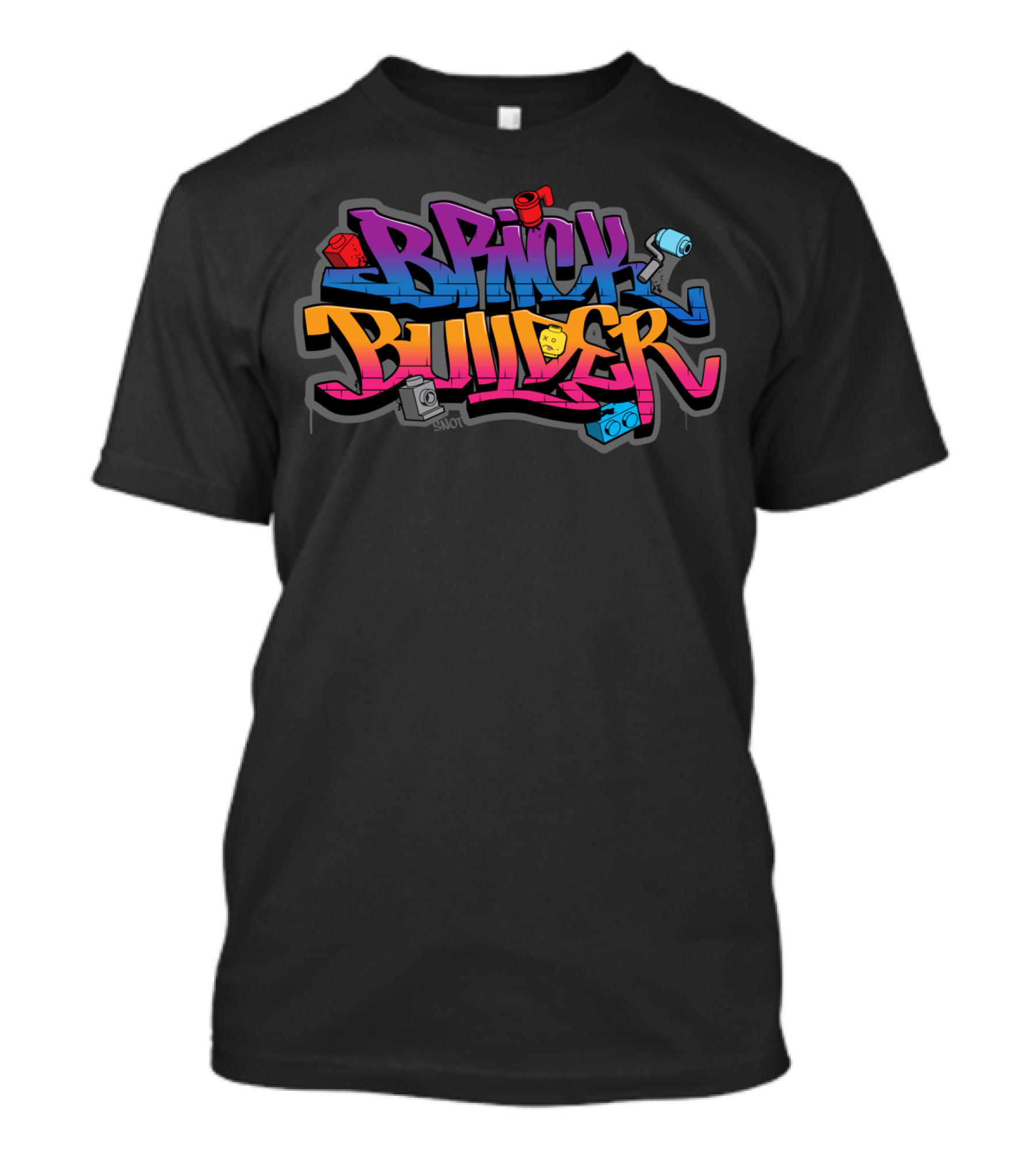 Brick Builder Colorful Graffiti Blocks T-Shirt
