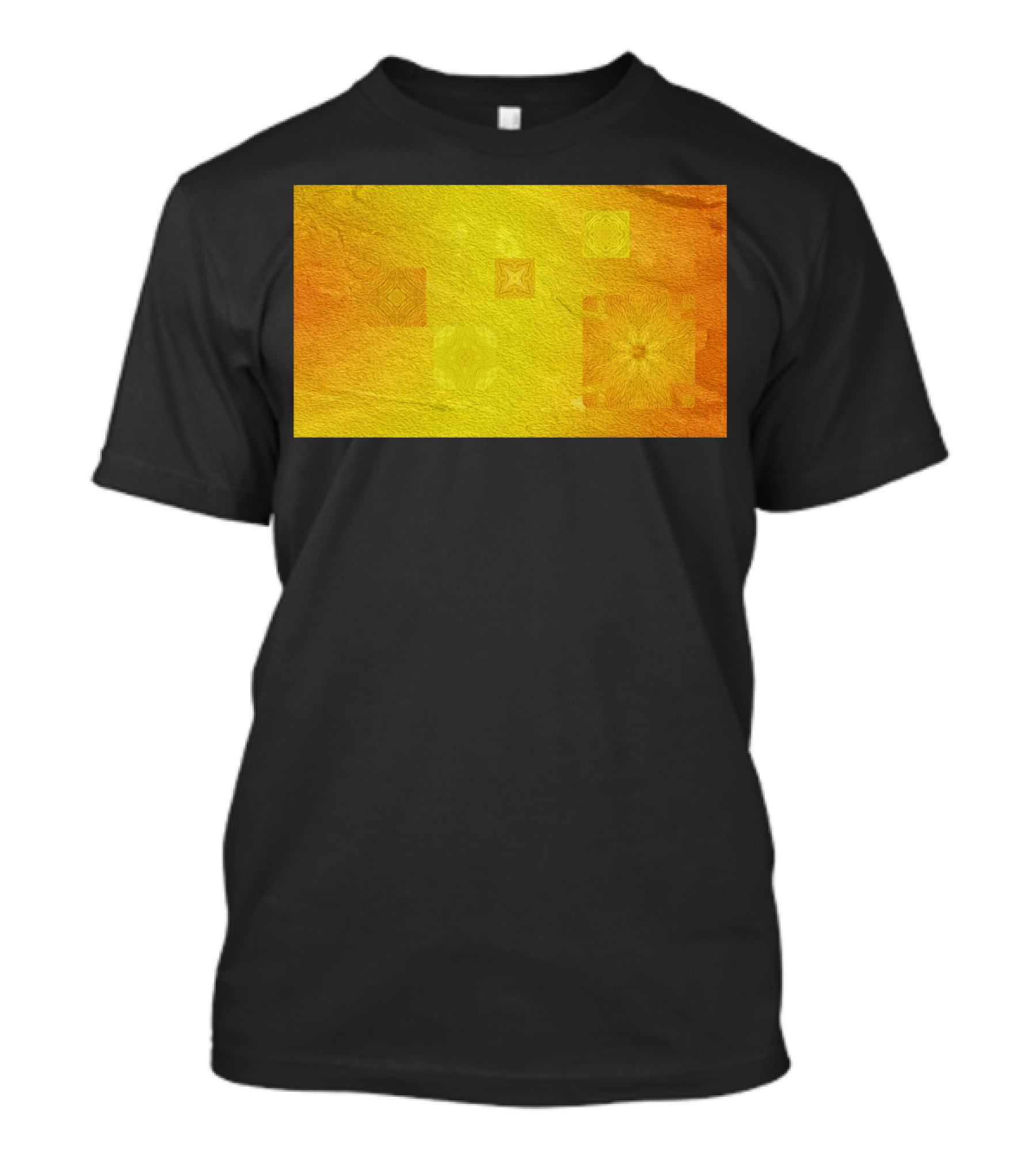Mysterious Solar Flowers Textured Orange Yellow Geometric T-Shirt