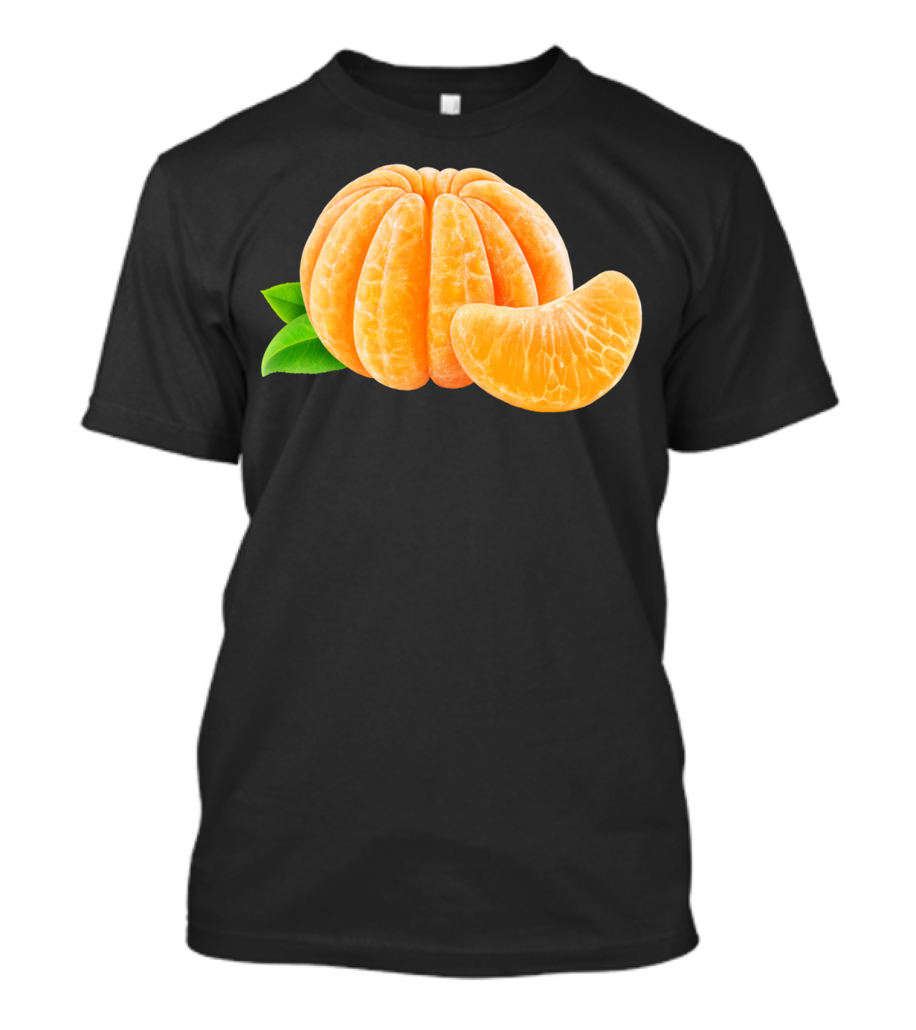 Peeled Tangerine Slice With Leaves T-Shirt