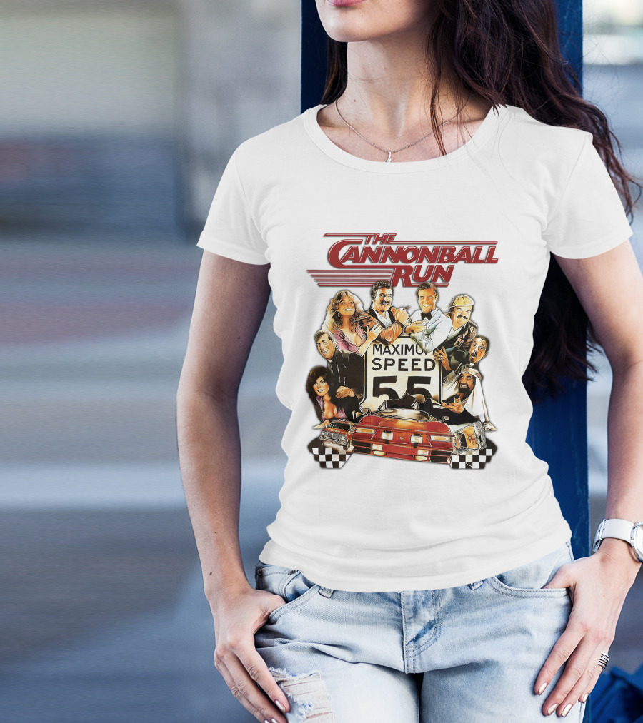 The Cannonball Run Maximum Speed 55 Red Car Racing Adventure T-Shirt