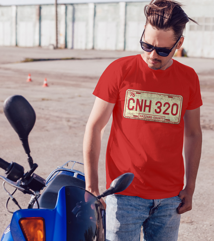Dukes Of Hazzard CNH 320 Hazzard County License Plate 76 T-Shirt