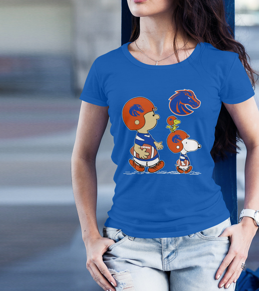 Boise State Broncos Football Characters With Helmets And Mascot T-Shirt