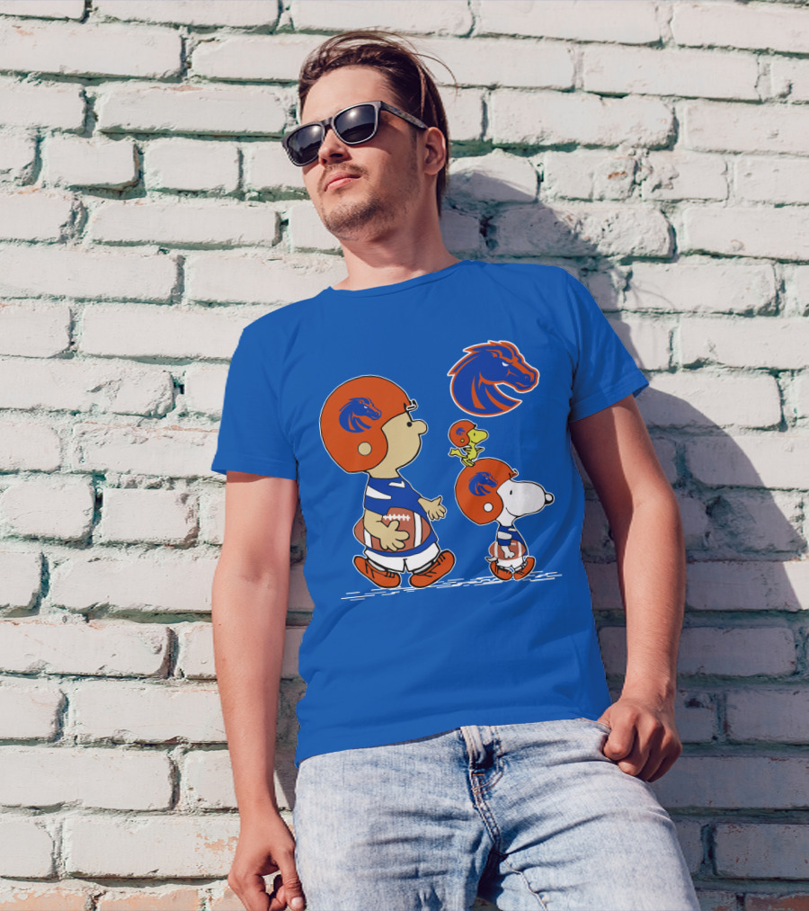 Boise State Broncos Football Characters With Helmets And Mascot T-Shirt