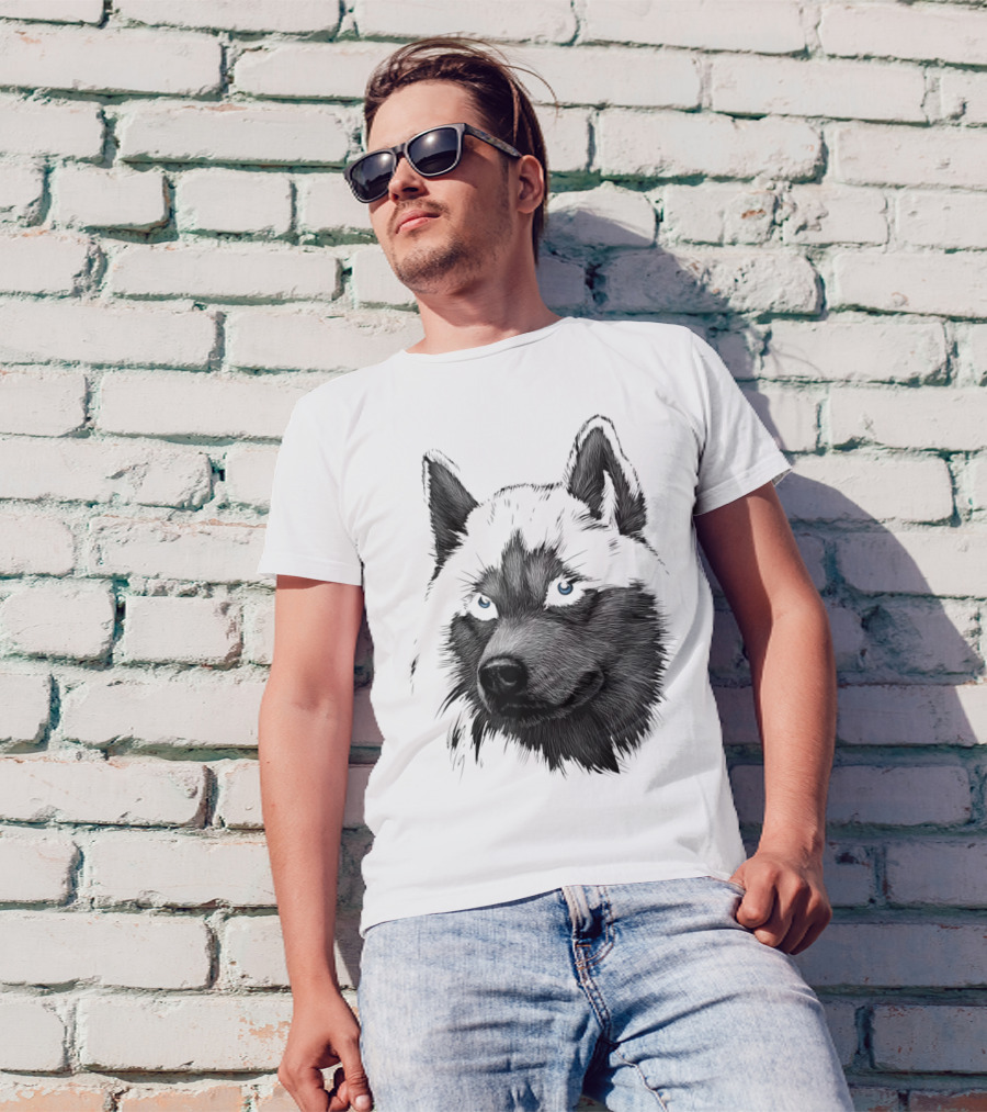 Classic Blue-Eyed Siberian Husky Lover T-Shirt