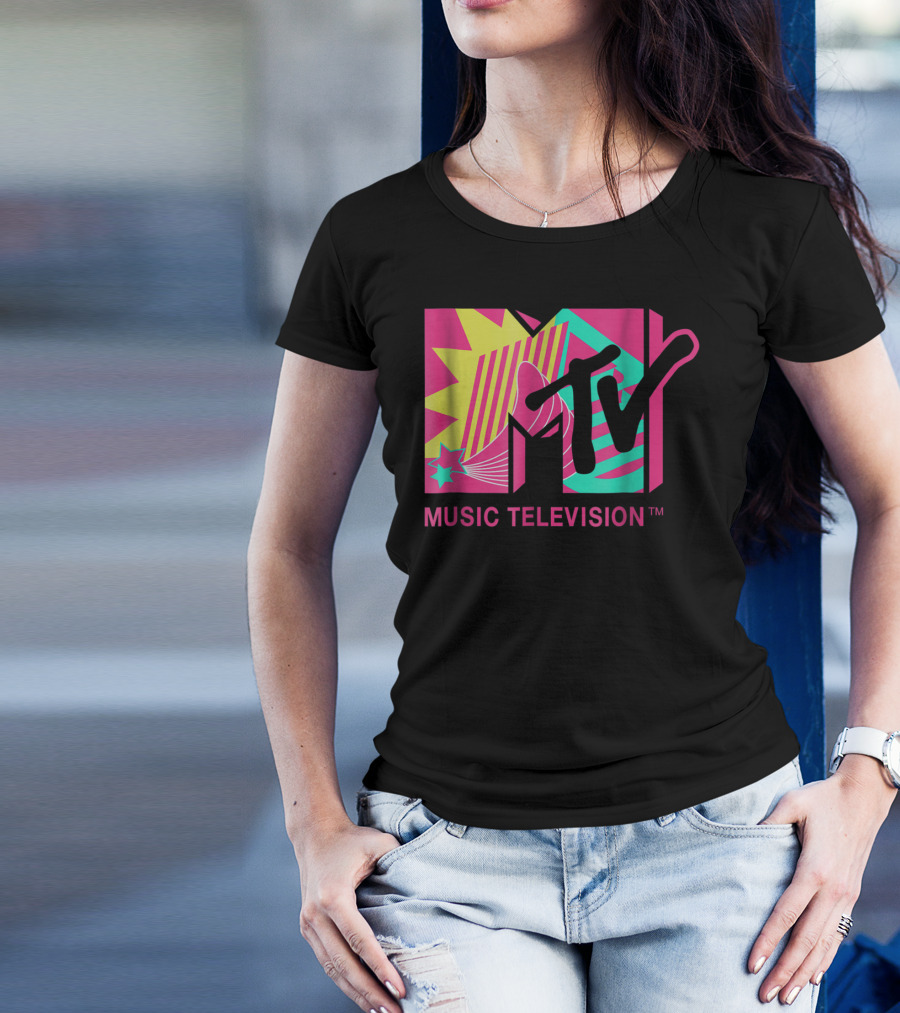 MTV Music Television Retro Pink And Teal T-Shirt