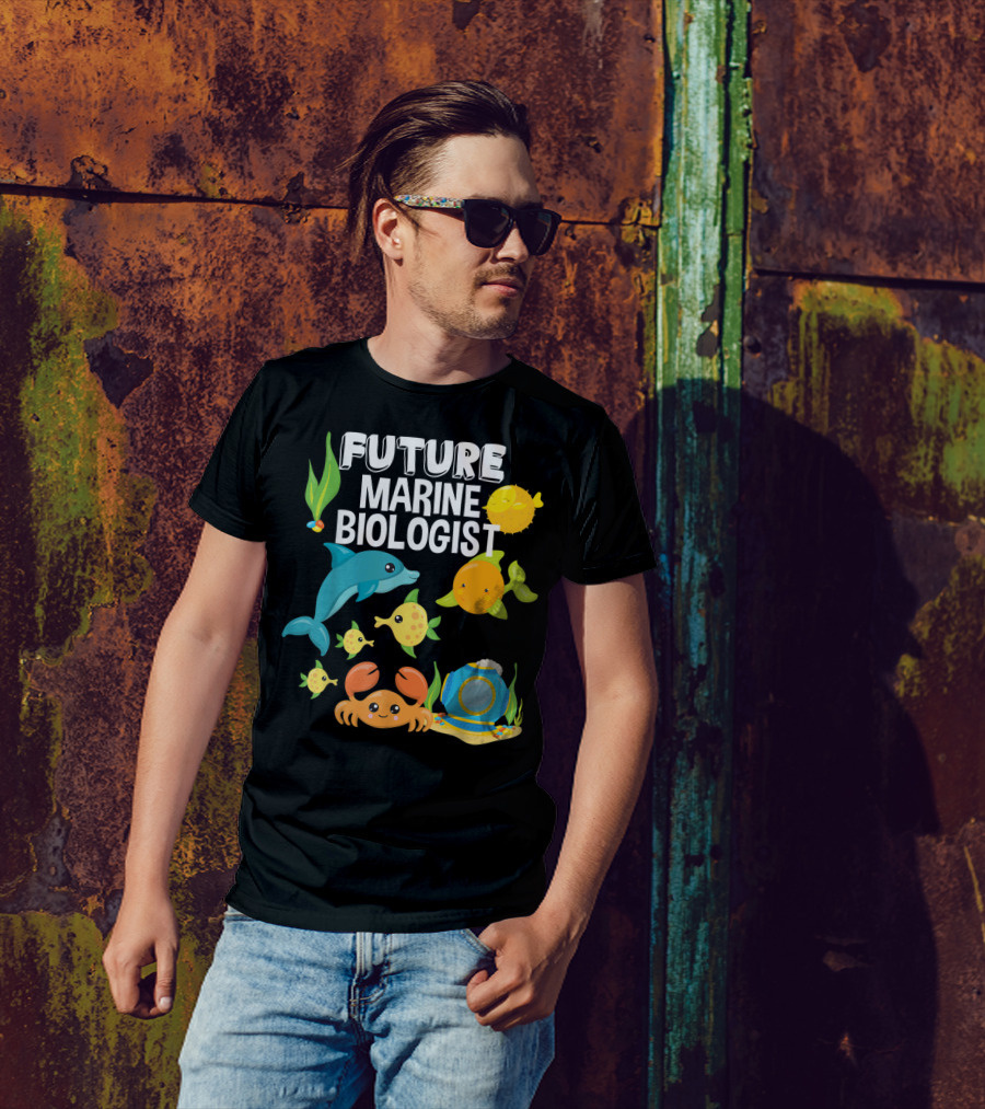 Future Marine Biologist Sea Lover Fish Sharks Ocean Adventure T-Shirt