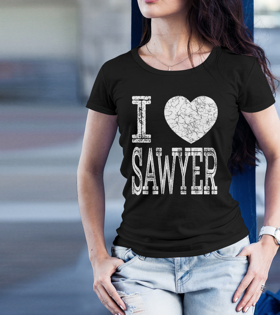 I Love Sawyer Valentine Boyfriend Son Husband Heart T-Shirt