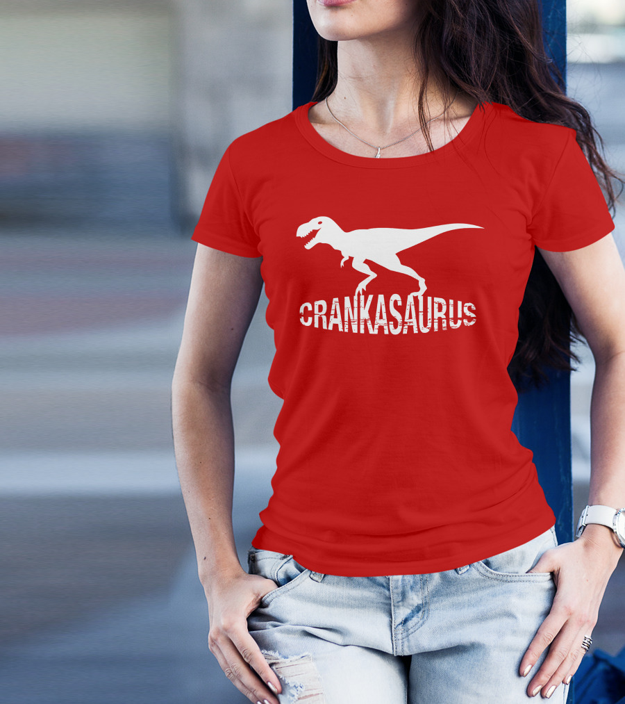Crankasaurus Dinosaur Logo Parody T-Rex T-Shirt