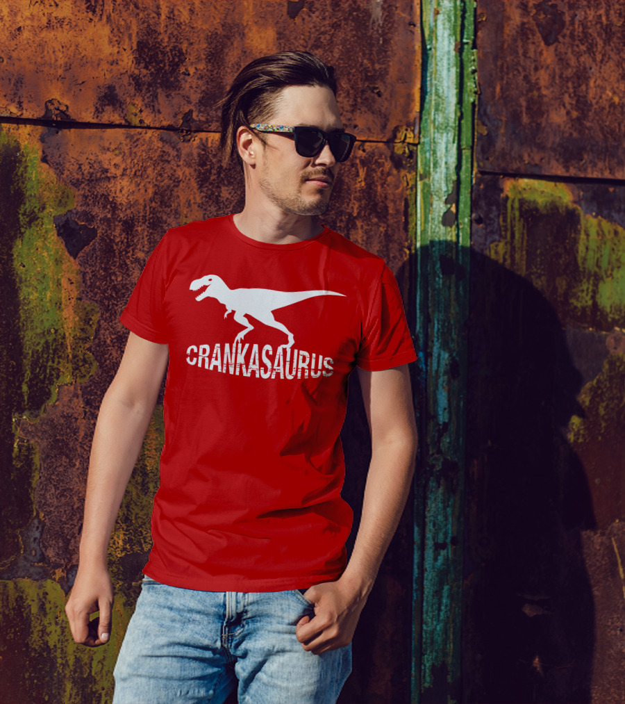 Crankasaurus Dinosaur Logo Parody T-Rex T-Shirt