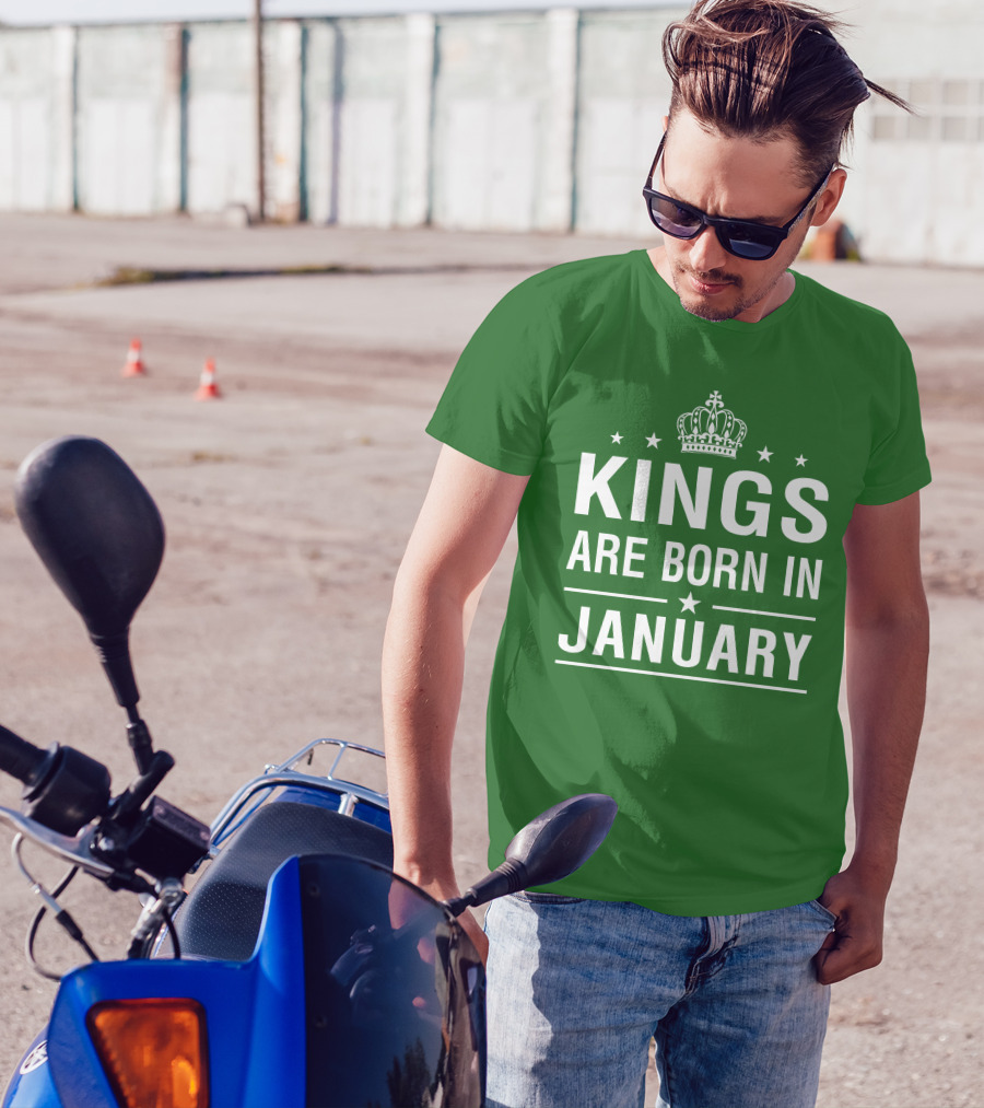 Kings Are Born In January Crown Stars T-Shirt