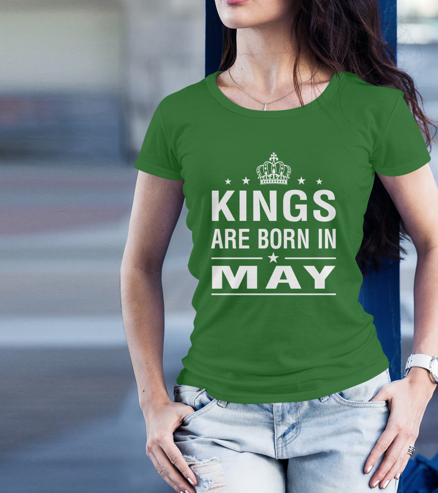 Kings Are Born In May Crown Stars T-Shirt