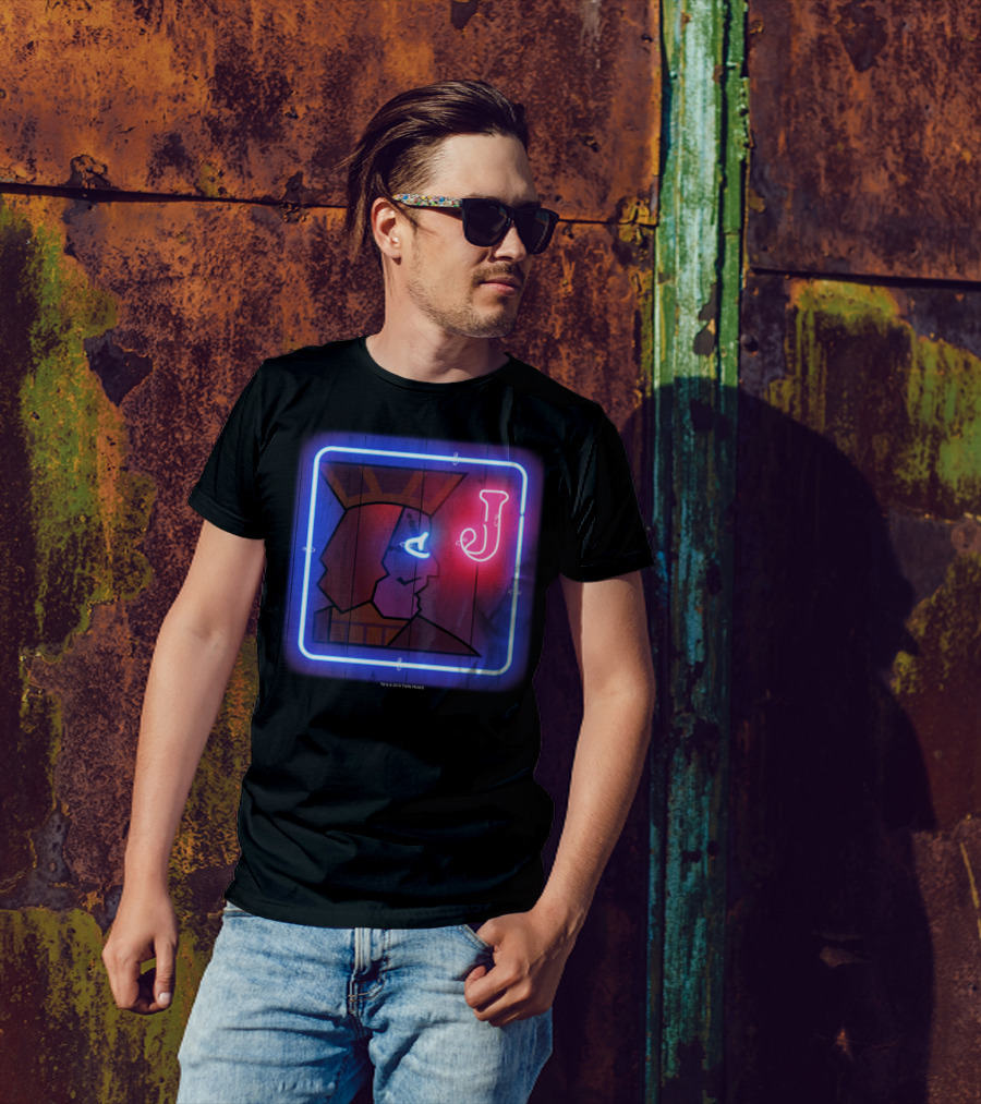 Twin Peaks One Eyed Jack's Neon King Profile J Sign T-Shirt