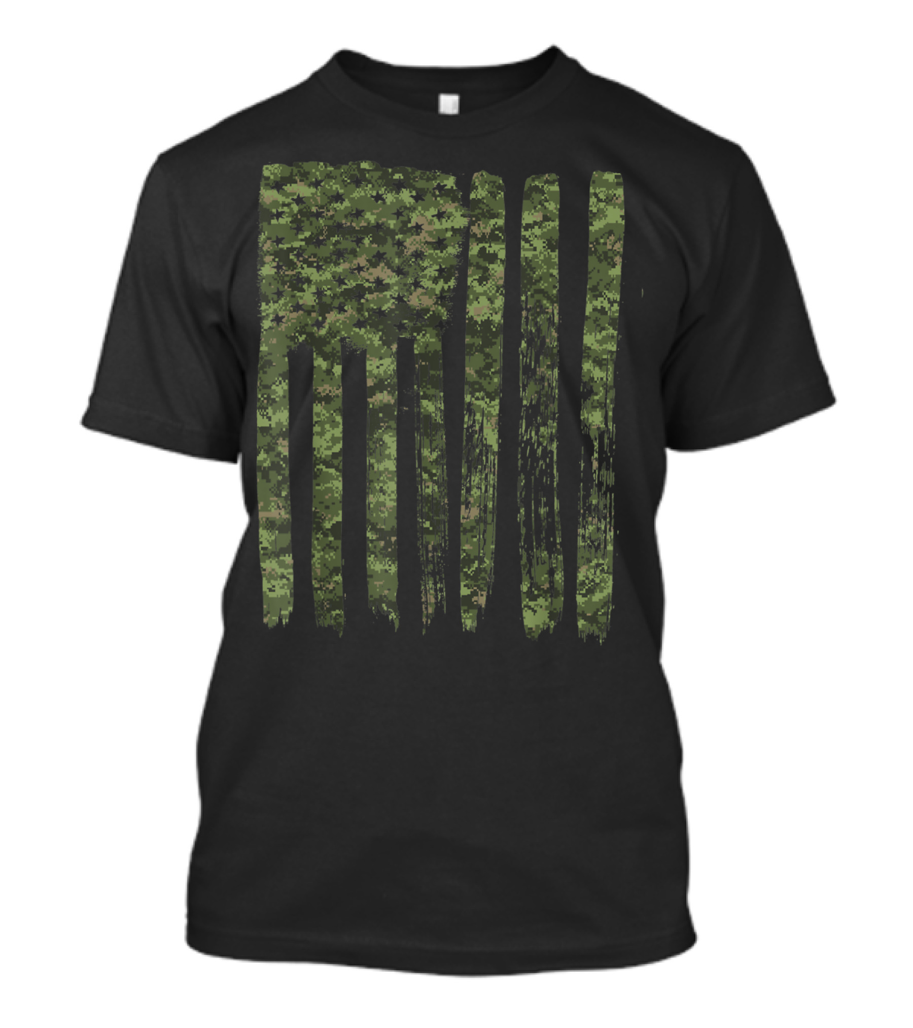 USA Camouflage Flag With Classic Army Design Elements T-Shirt