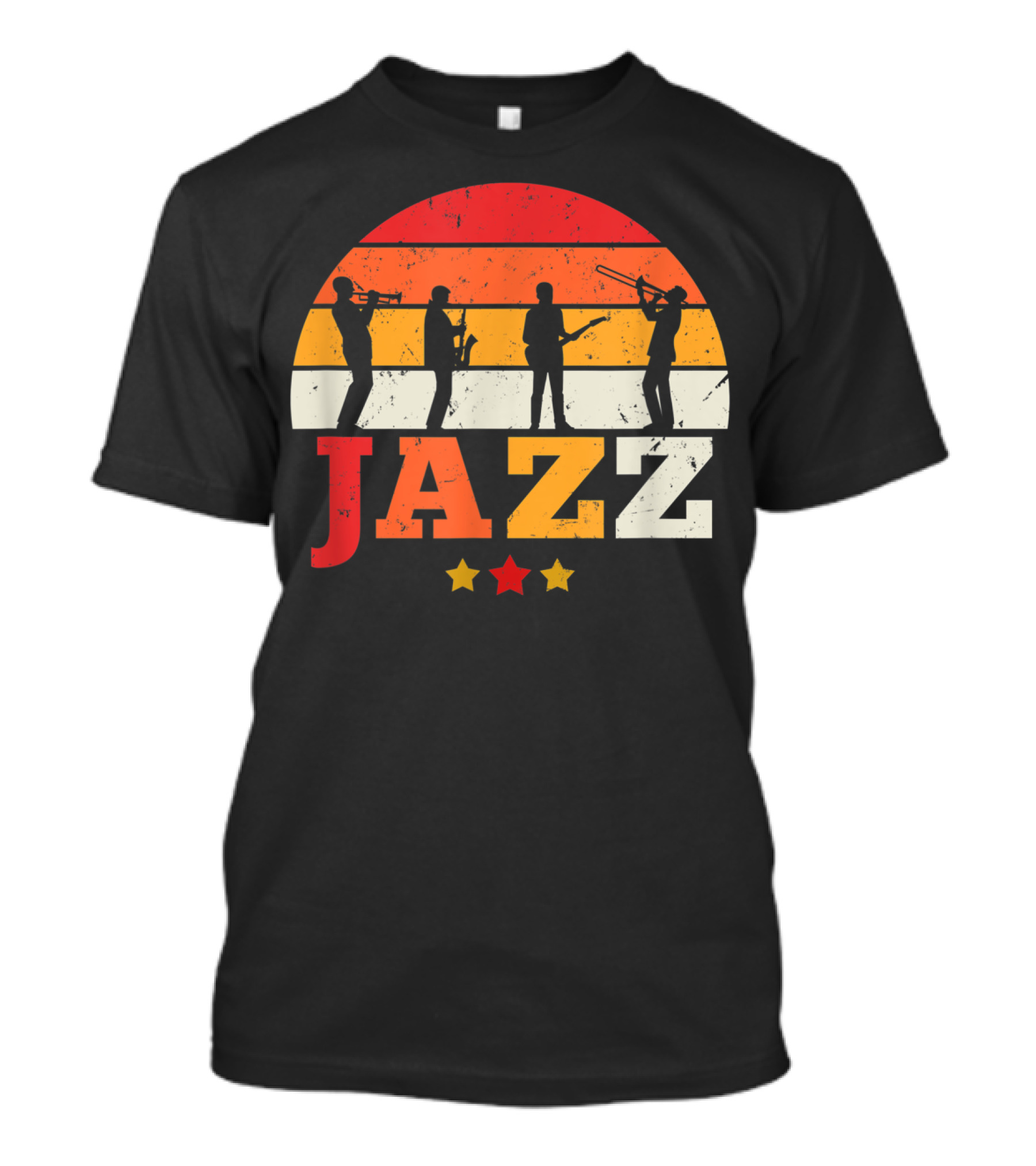 Vintage Classic Jazz Concert Band Silhouettes Retro Sunset T-Shirt