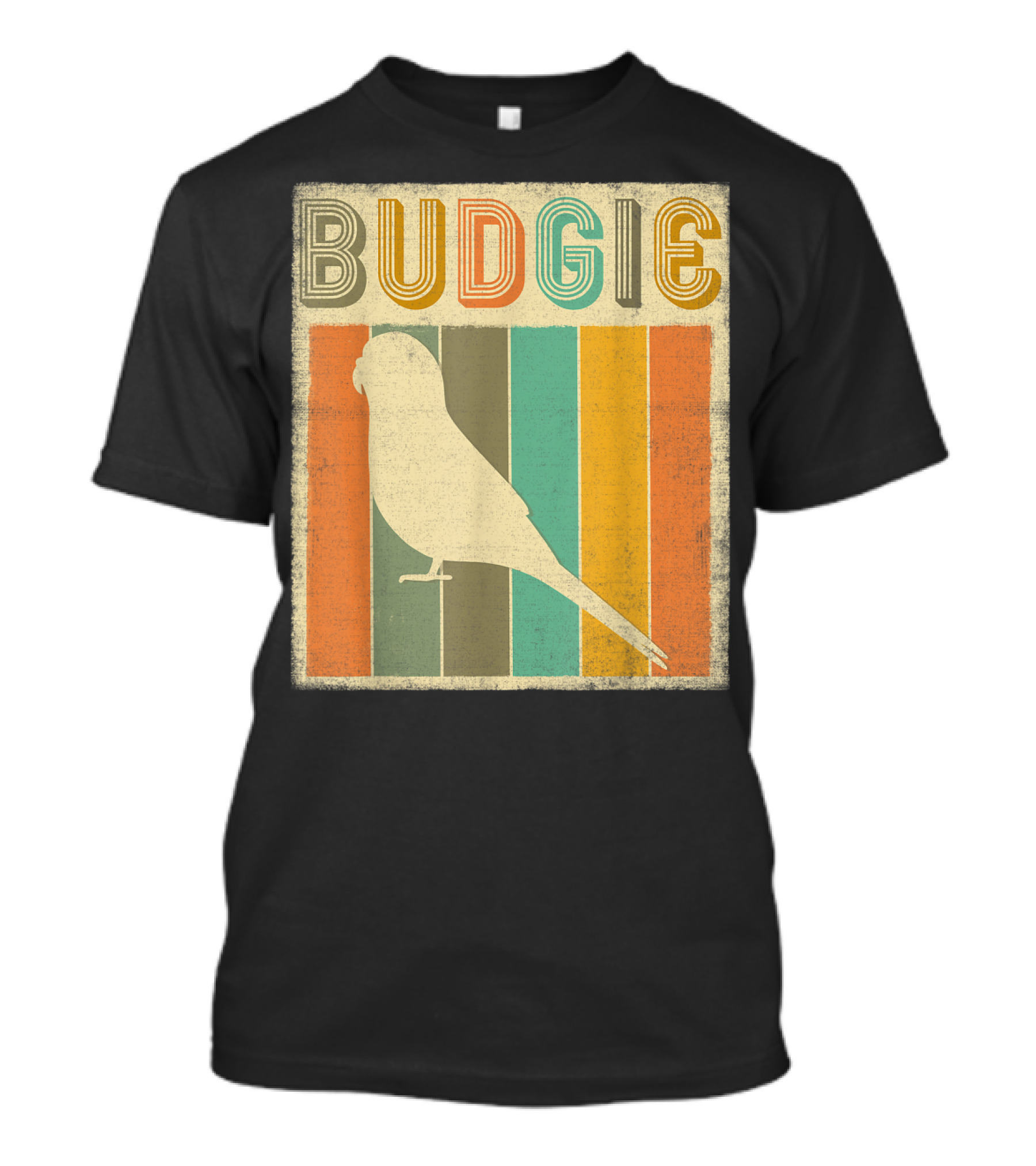 Vintage Classic Budgie Retro Striped T-Shirt