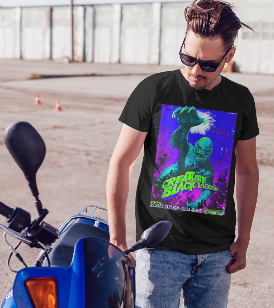 Creature From The Black Lagoon Vintage Richard Carlson Julia Adams 3 Dimension Classic Horror T-Shirt