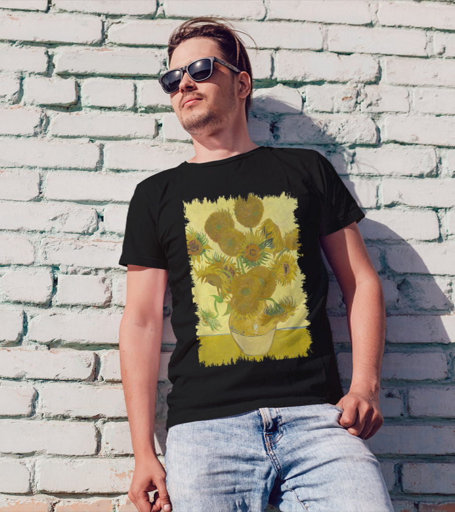 Van Gogh Sunflowers World Famous Painting T-Shirt