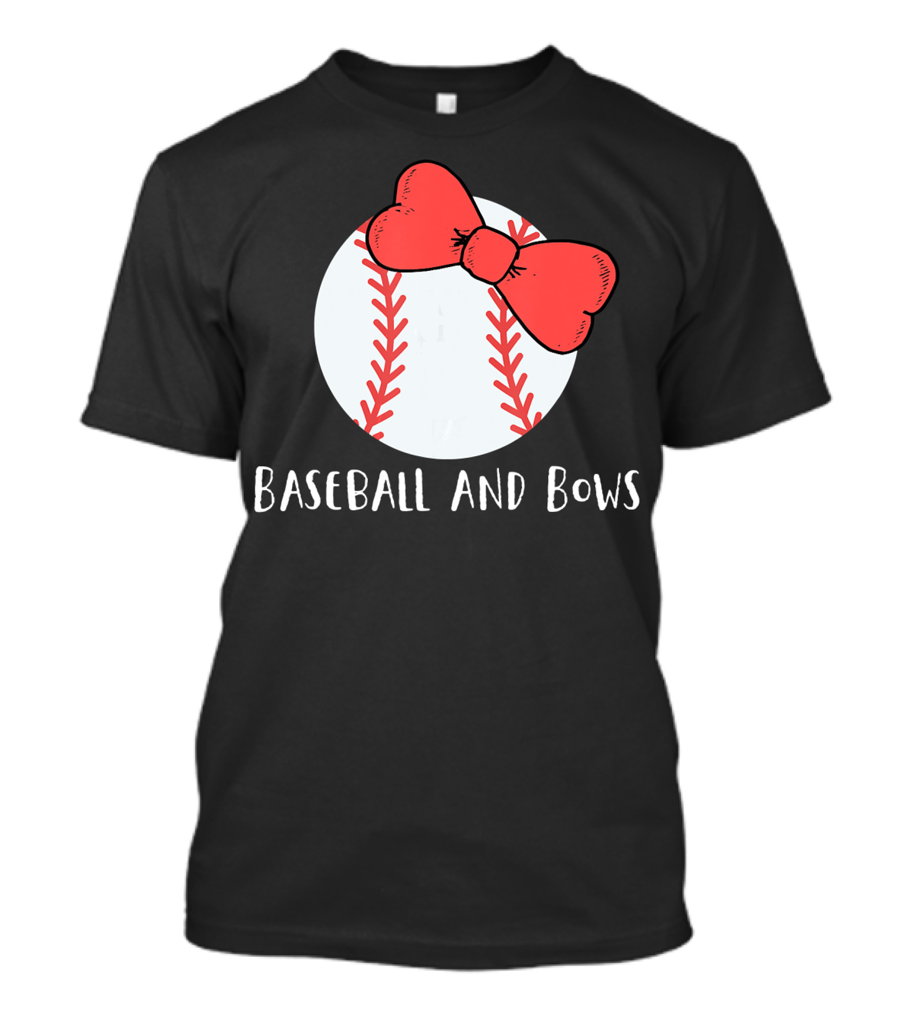 Baseball And Bows With Red Stitching And Bow T-Shirt