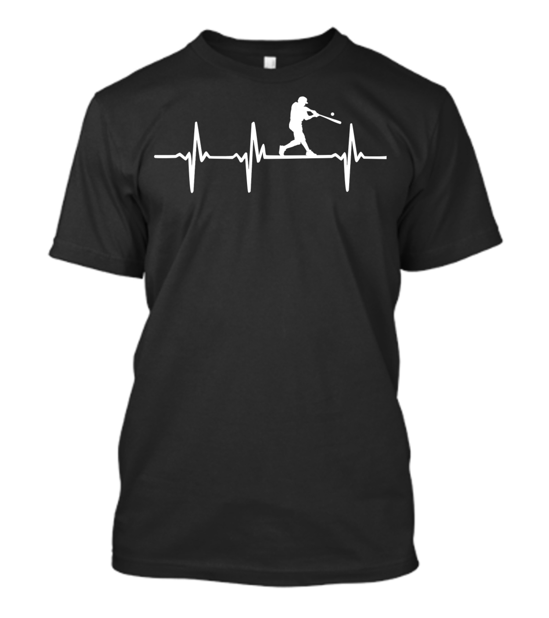Baseball Heartbeat Batter Outline T-Shirt