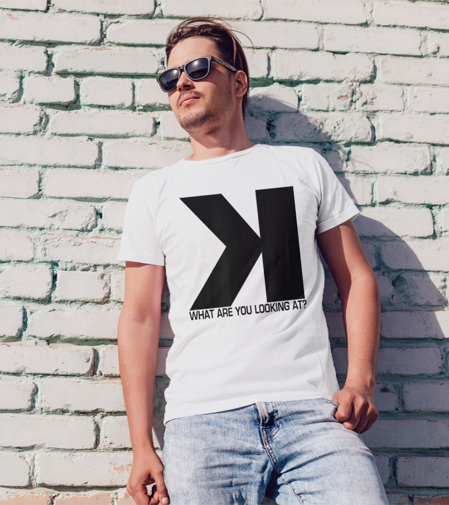 Baseball Strikeout Looking K What Are You Looking At Funny Scorekeep T-Shirt