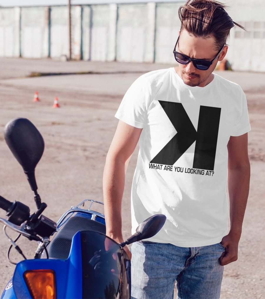 Baseball Strikeout Looking K What Are You Looking At Funny Scorekeep T-Shirt