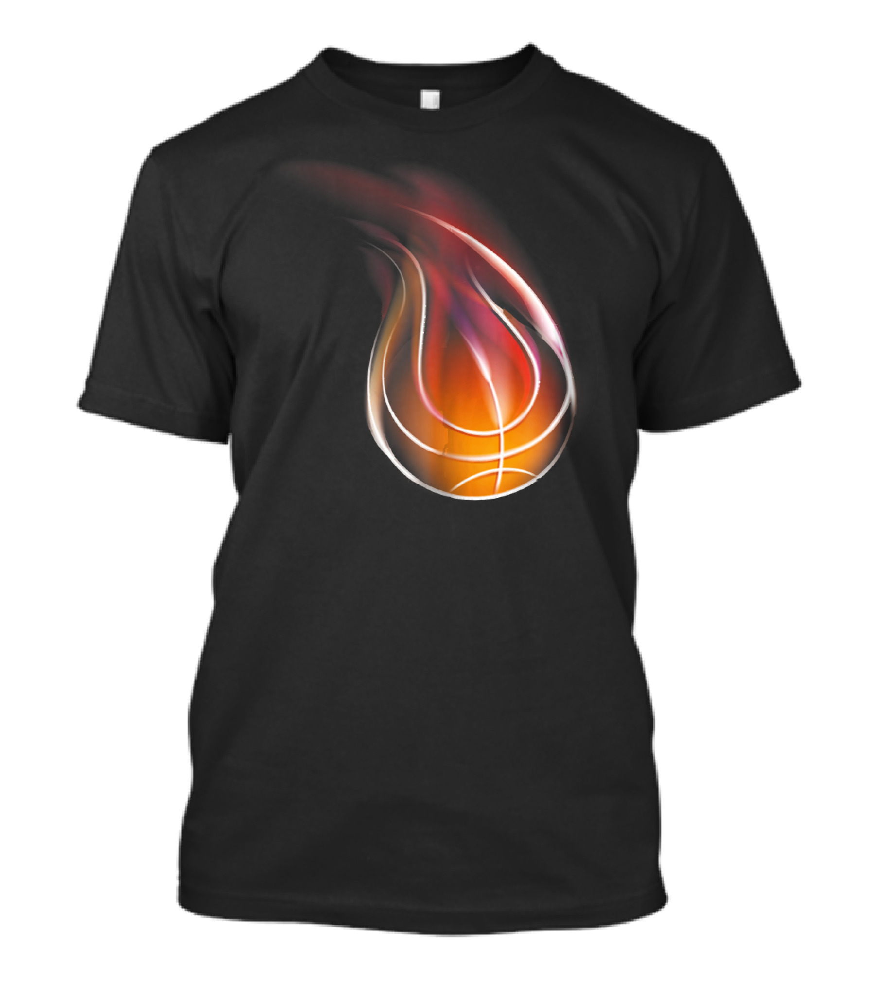 Basketball On Fire Flame Iconic T-Shirt