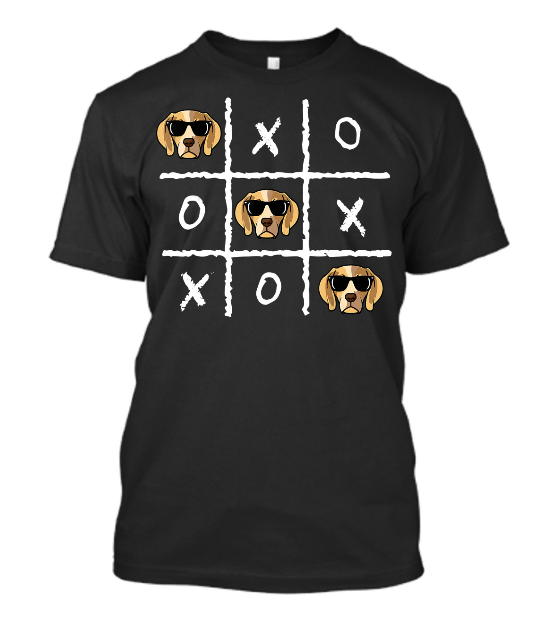 Funny Vintage Nostalgic Beagle Dog Tic Tac Toe T-Shirt