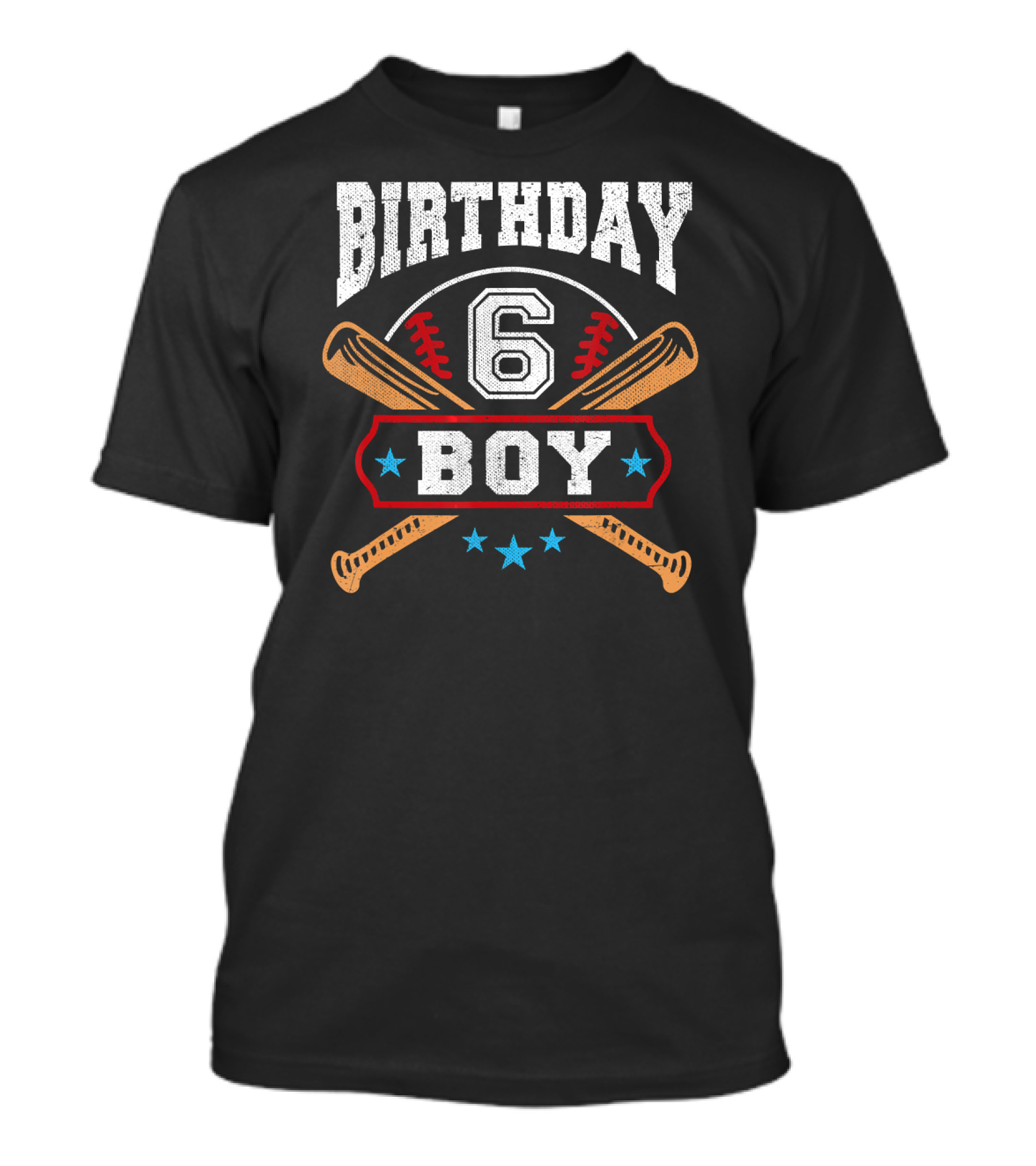 Birthday Boy 6 Baseball Theme Six Years Old T-Shirt
