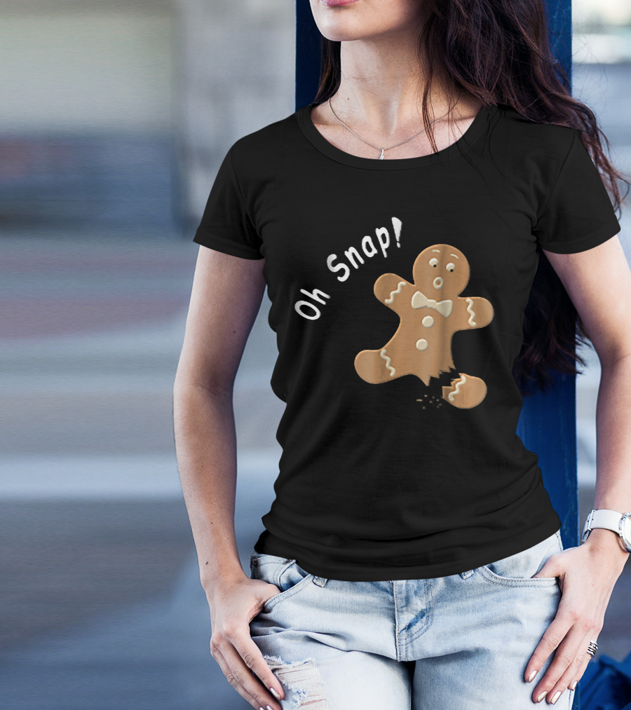Funny Baking Oh Snap Holiday Gingerbread Man Broken Cookie T-Shirt