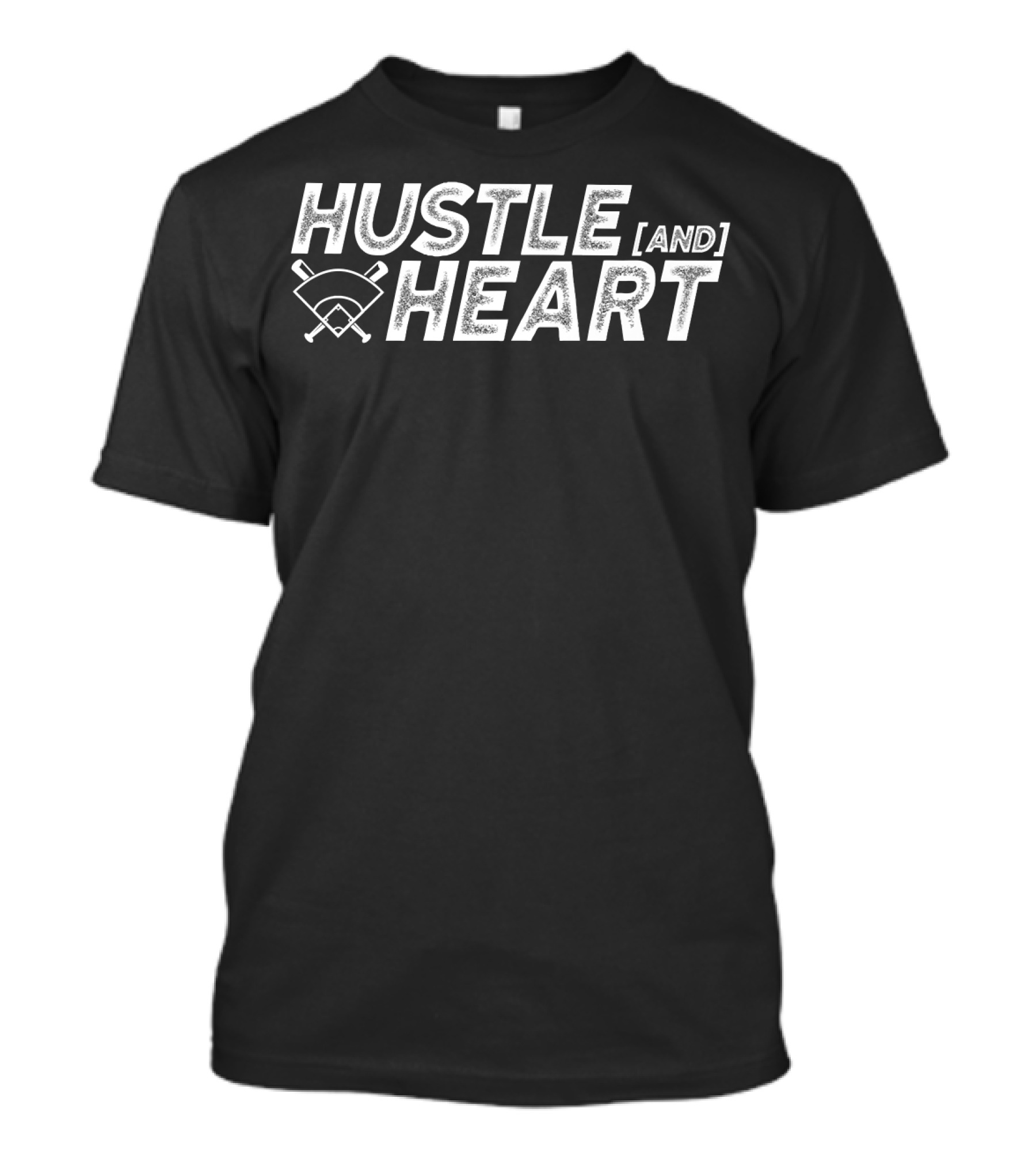 Hustle And Heart Baseball Motivation With Crossed Bats And Home Plate T-Shirt