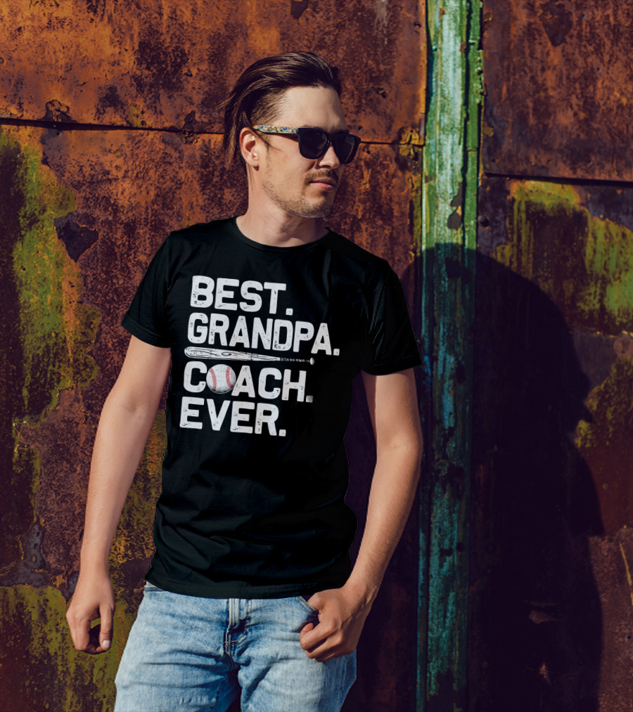 Best Grandpa Coach Ever Baseball T-Shirt