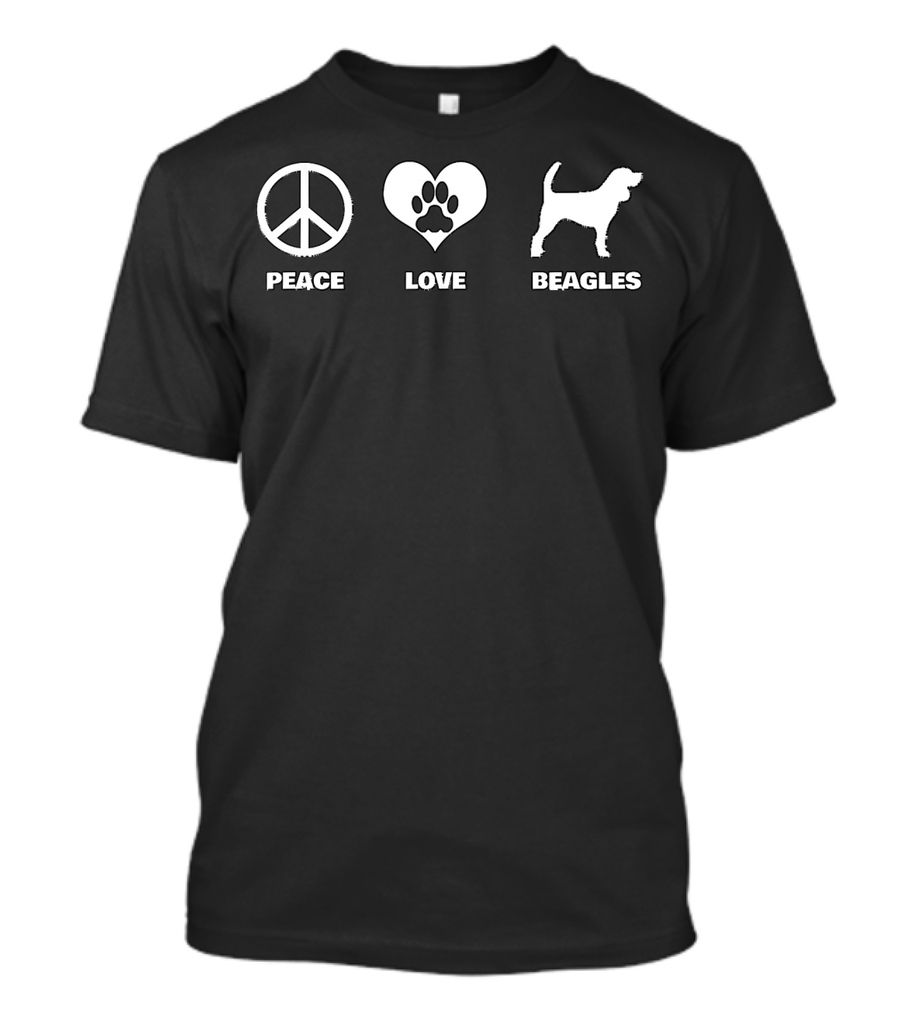 Peace Love Paw Print Beagles T-Shirt