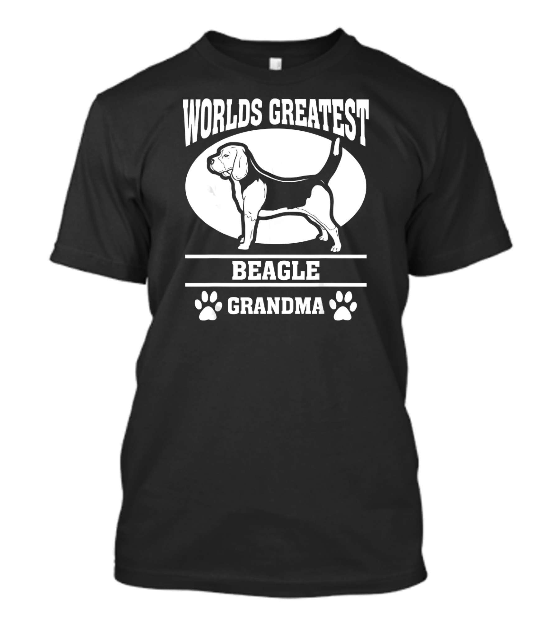 Worlds Greatest Beagle Grandma Paw Print Dog T-Shirt