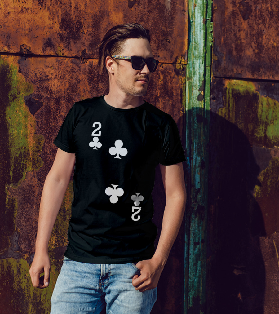 2 Of Clubs Playing Card T-Shirt
