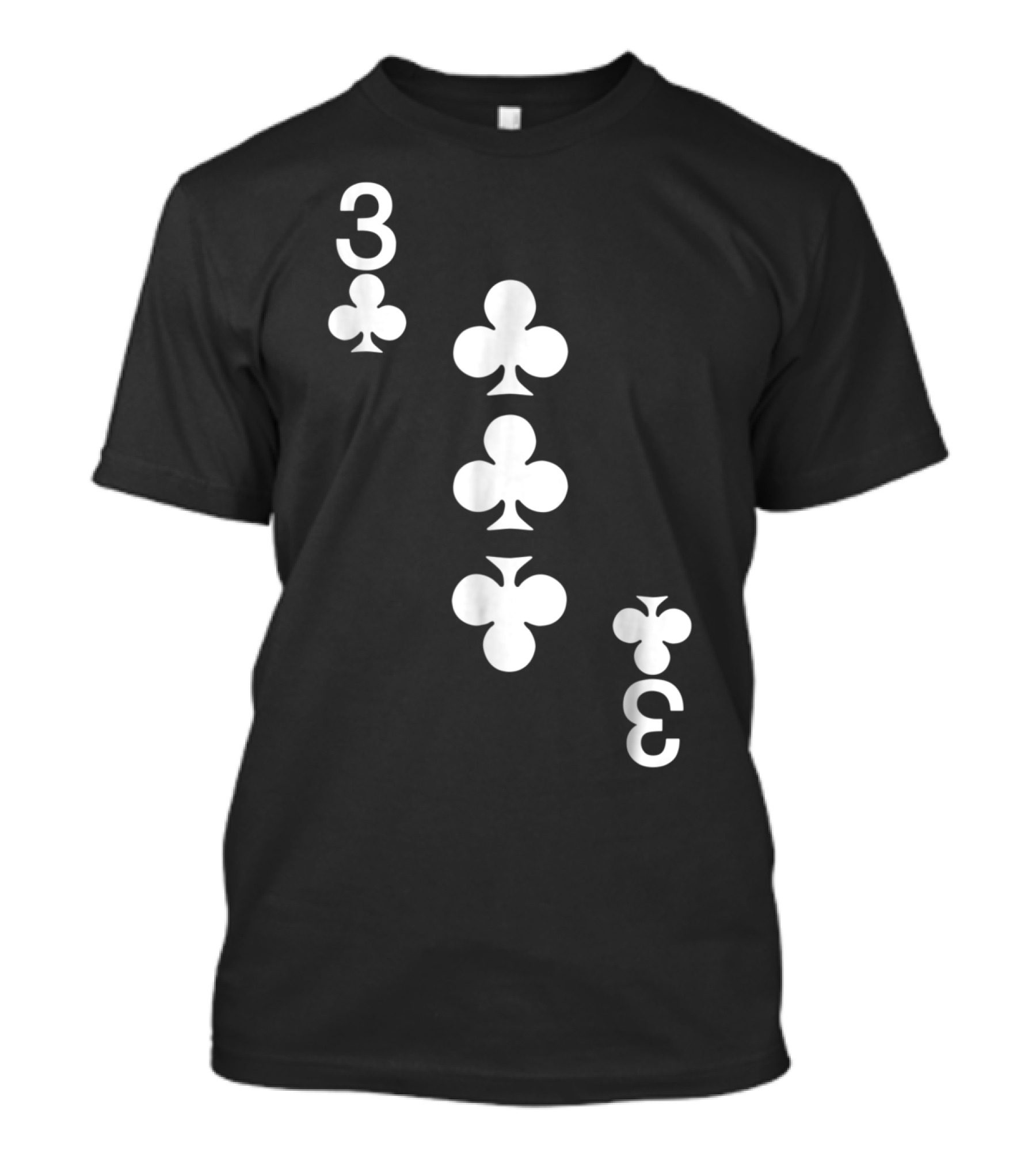 3 Of Clubs Playing Card Halloween Costume RG Poker Suit T-Shirt