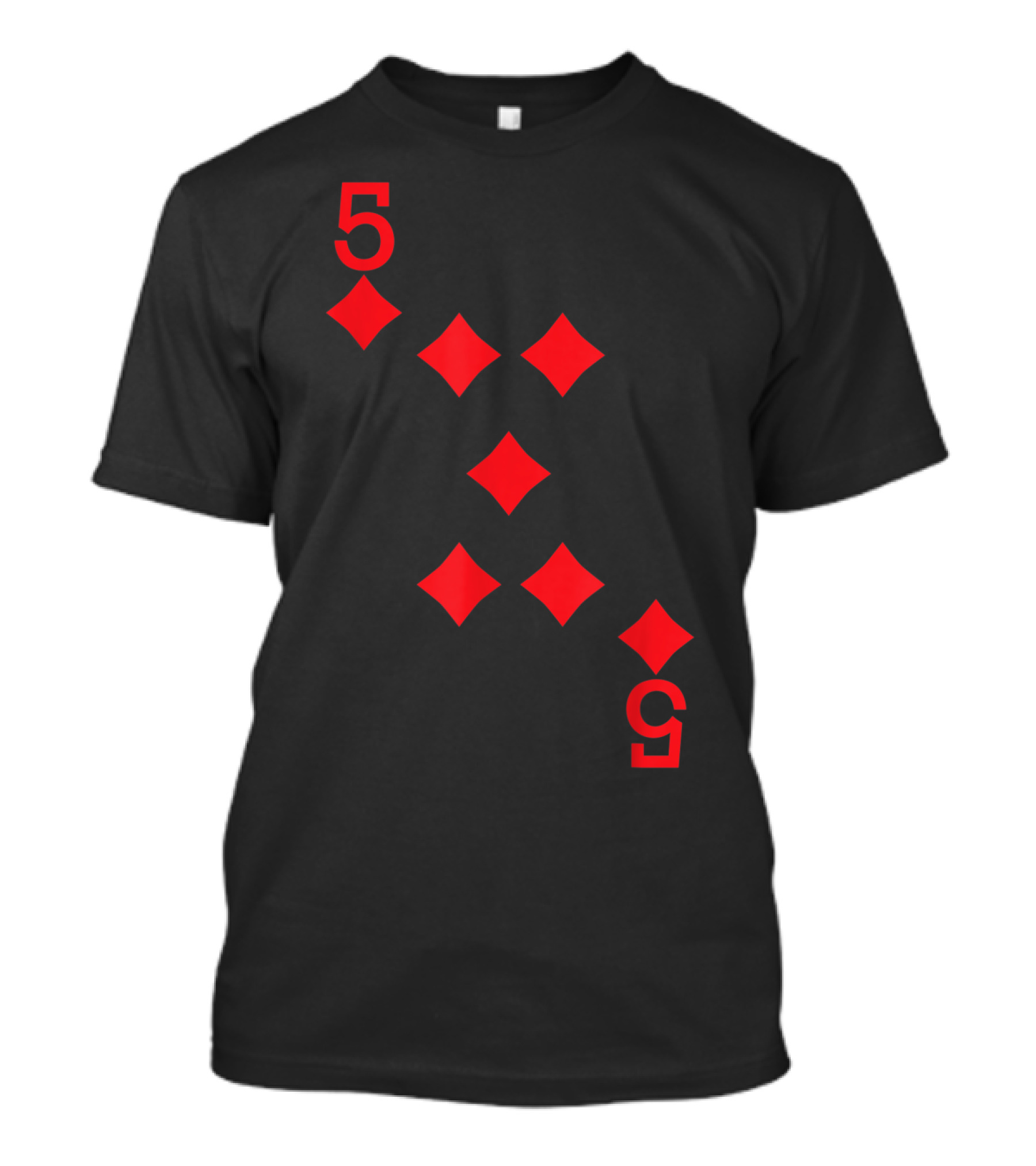 5 Of Diamonds Playing Card T-Shirt