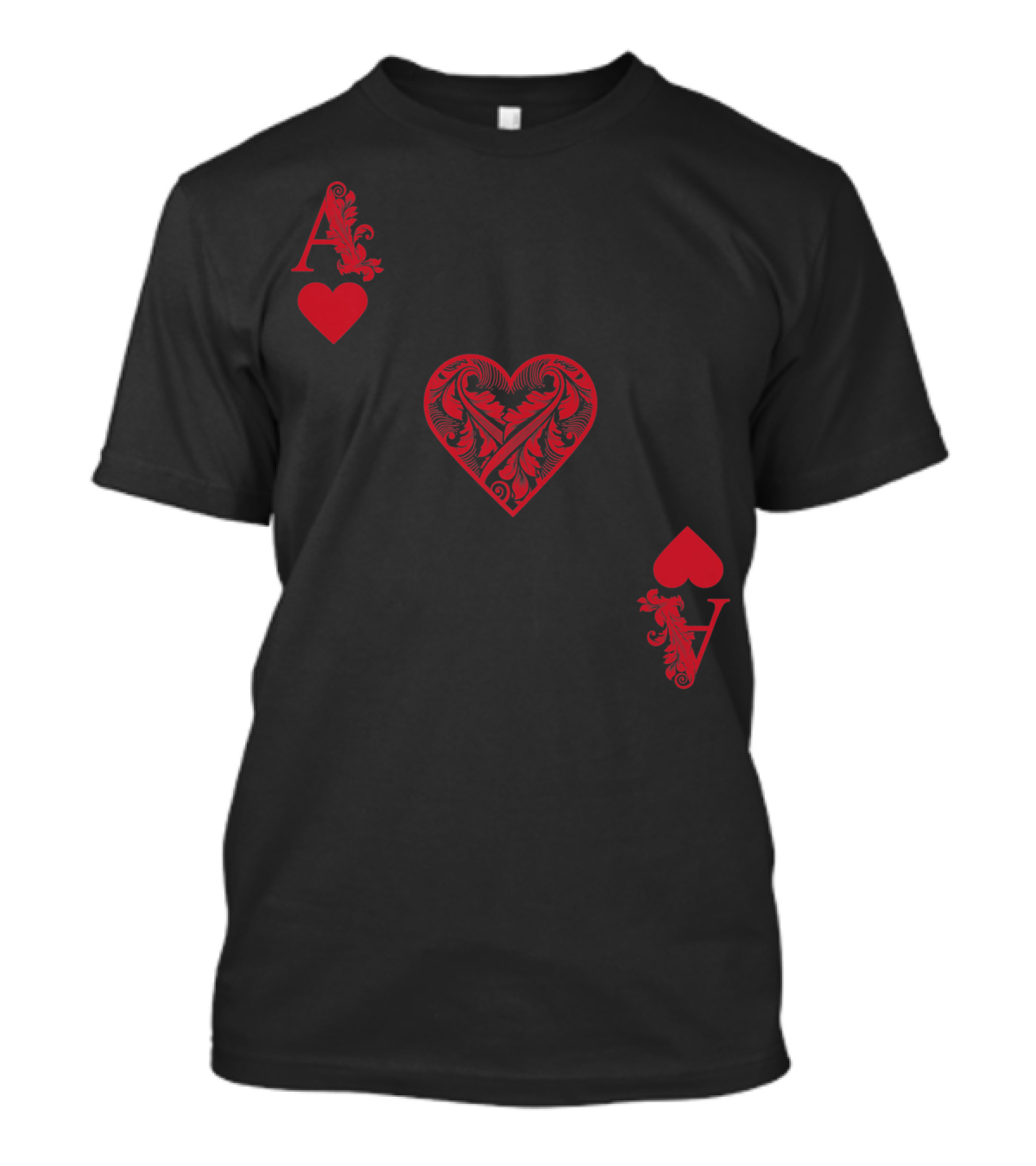 Ace Of Hearts Playing Card Ornate T-Shirt